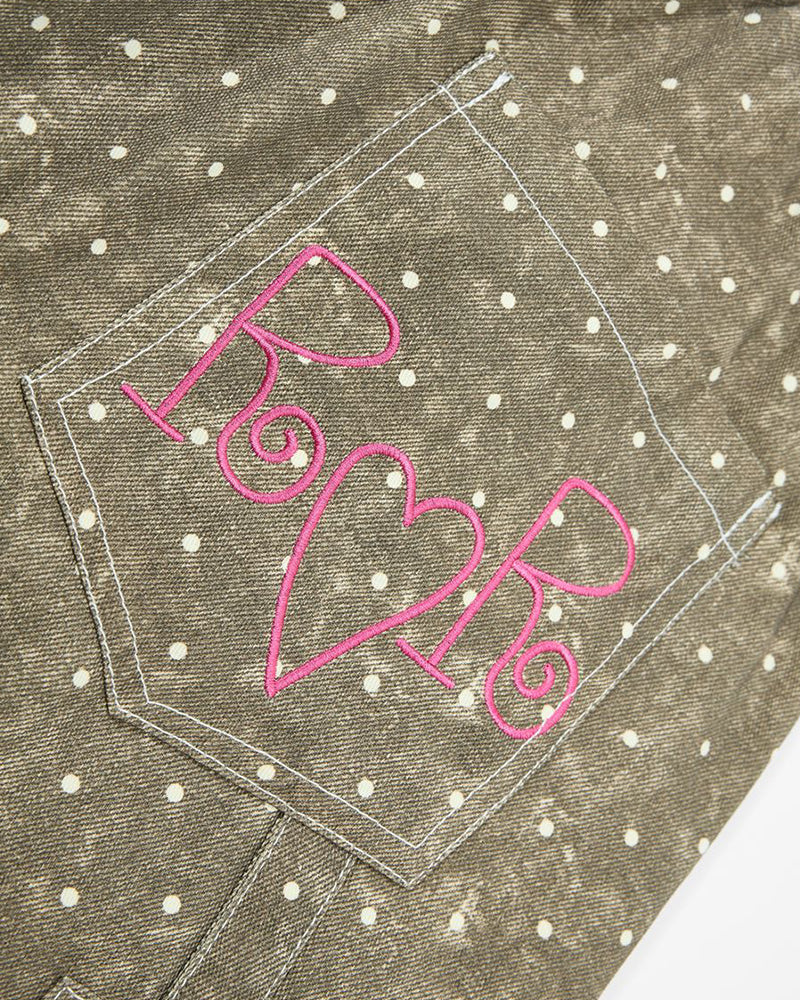 休閑波點牛仔褲