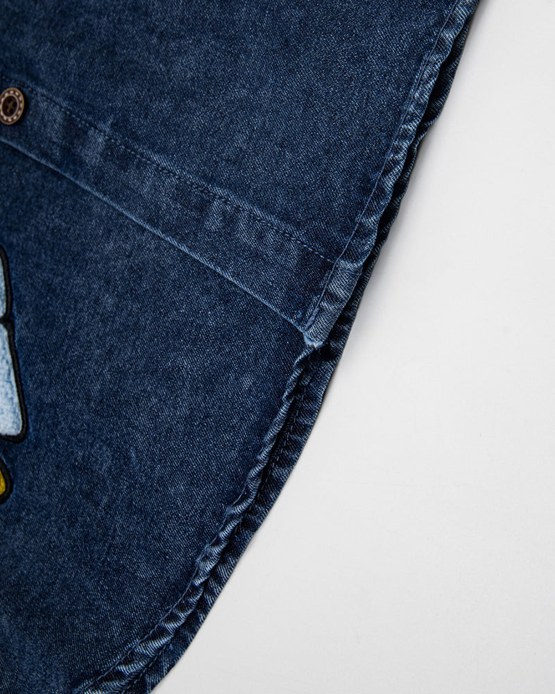 卡通刺綉短袖襯衫