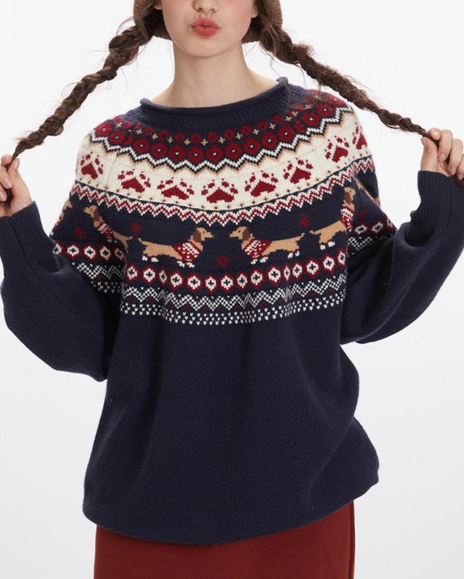 Retro contrast sweater