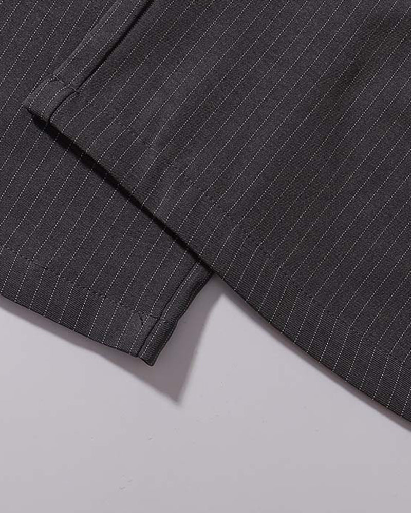 Embroidered striped trousers