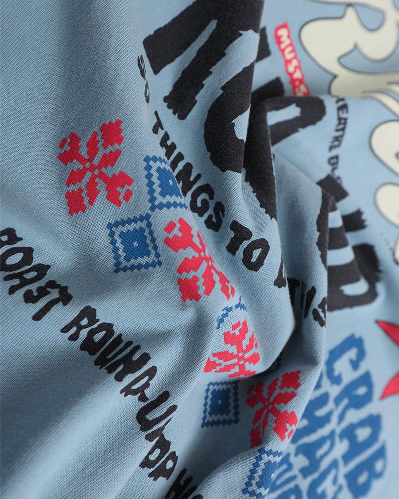Contrast color stitching short sleeves