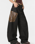 Panelled wide-leg trousers