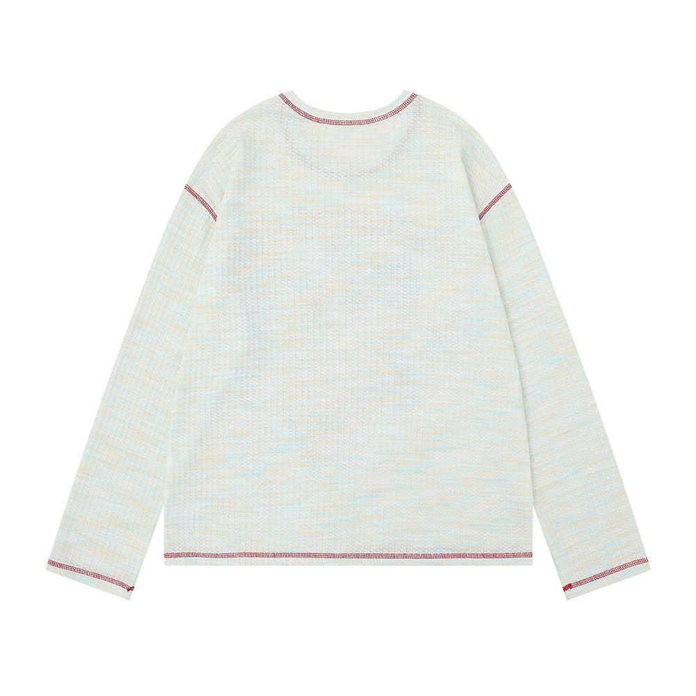 재미있는 패턴의 루즈핏 긴팔 티셔츠