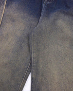 Heavy gradient denim trousers