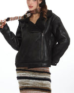 Retro lamb wool padded jacket