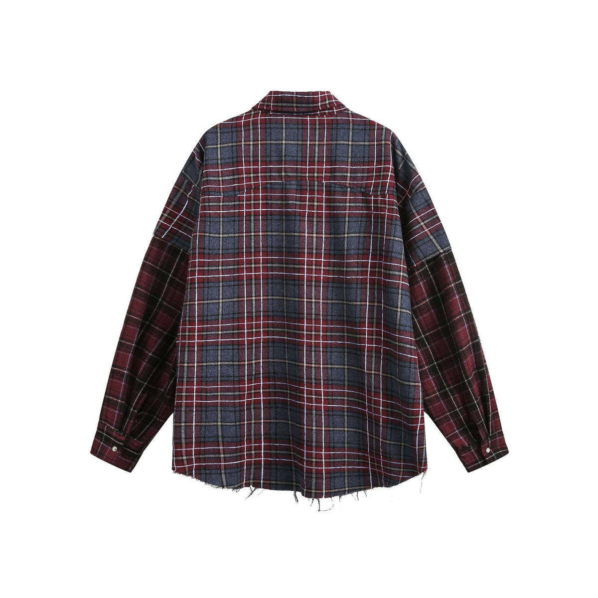 Retro fake two piece plaid shirt