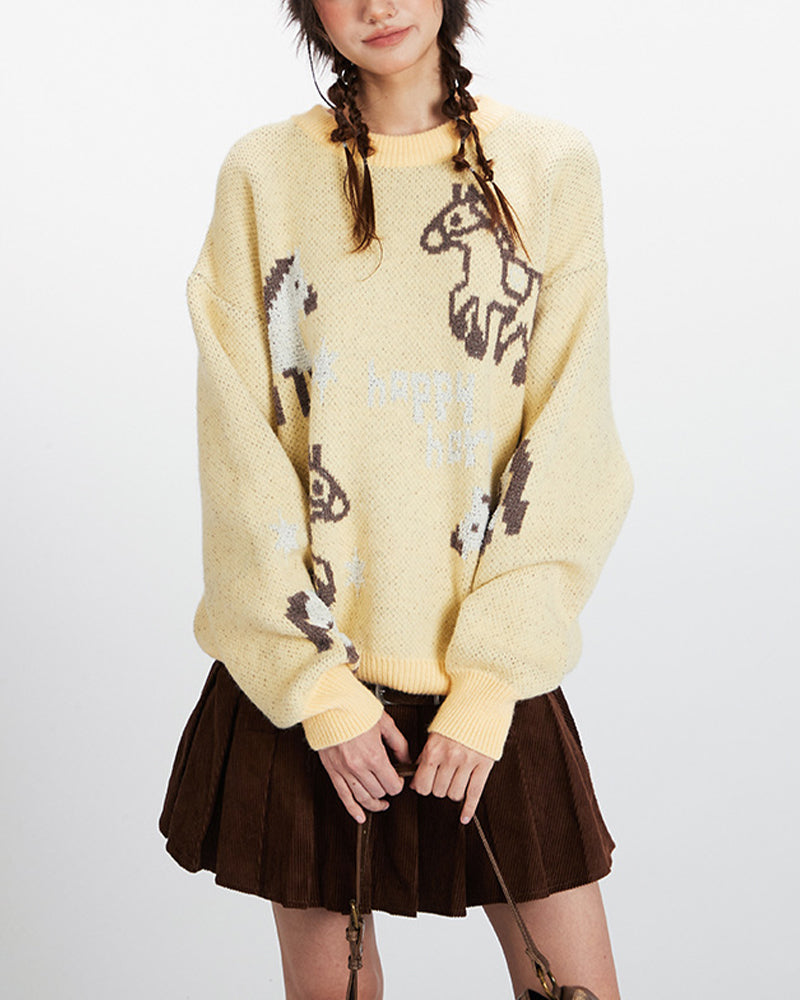 Crew neck knit sweater