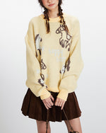 Crew neck knit sweater