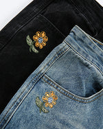 休閑刺綉牛仔褲