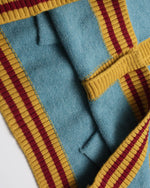 Retro contrast hooded knitted sweater