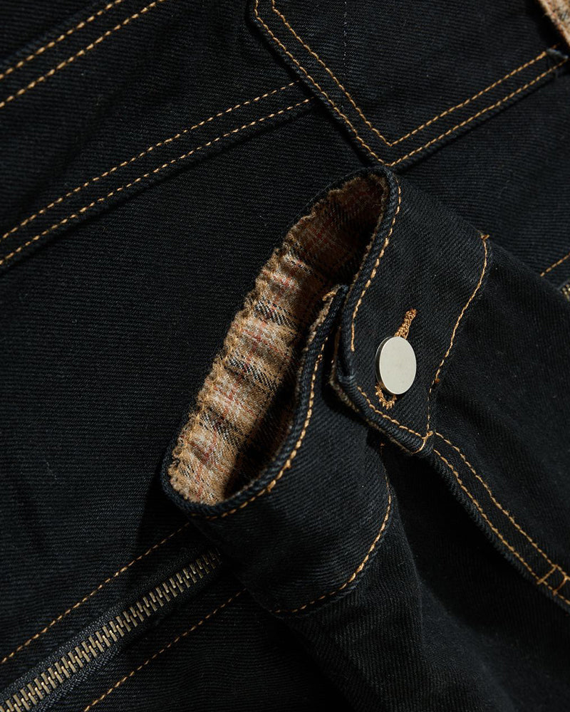 Patchwork plaid embroidered coat