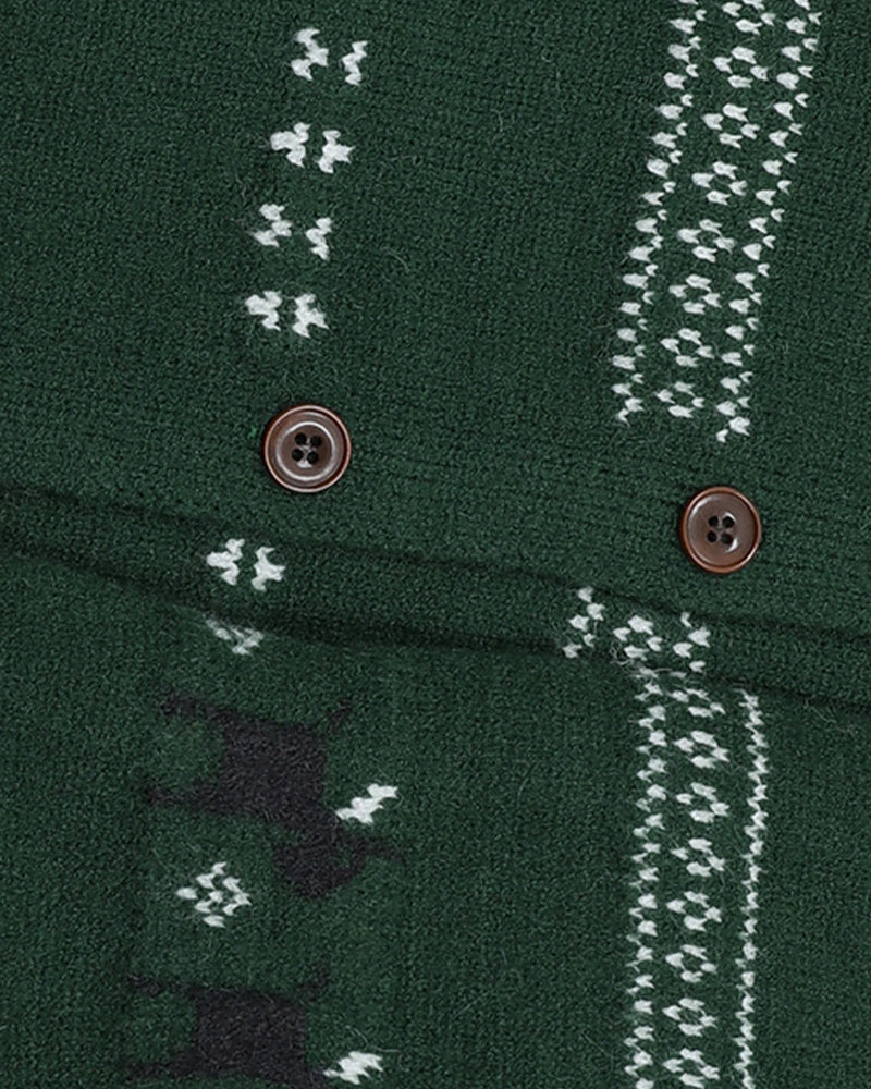 Striped knit cardigan with a relaxed feel (women's)