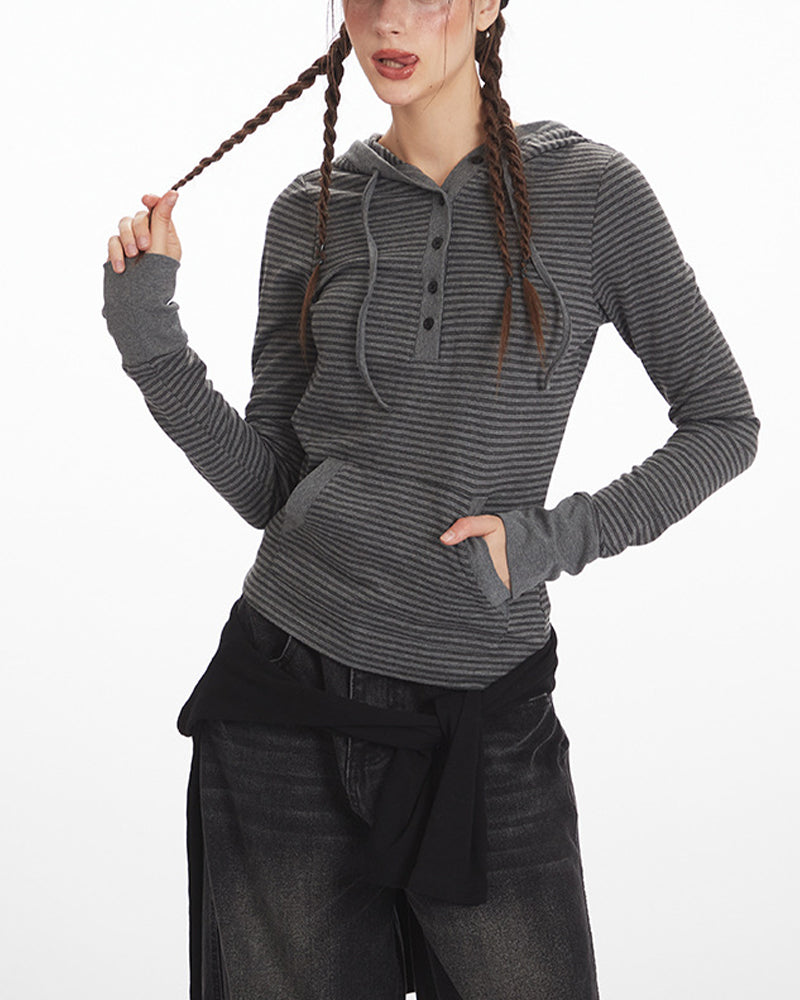 Slim-fit hooded long-sleeved top (women's)