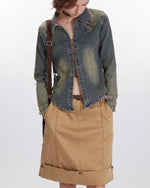 Retro denim casual shirt (women's style)