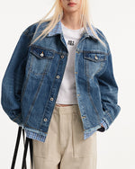 Retro plaid patchwork jacket