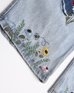 Washed straight jeans