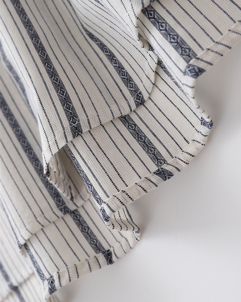 Striped letter long-sleeved shirt