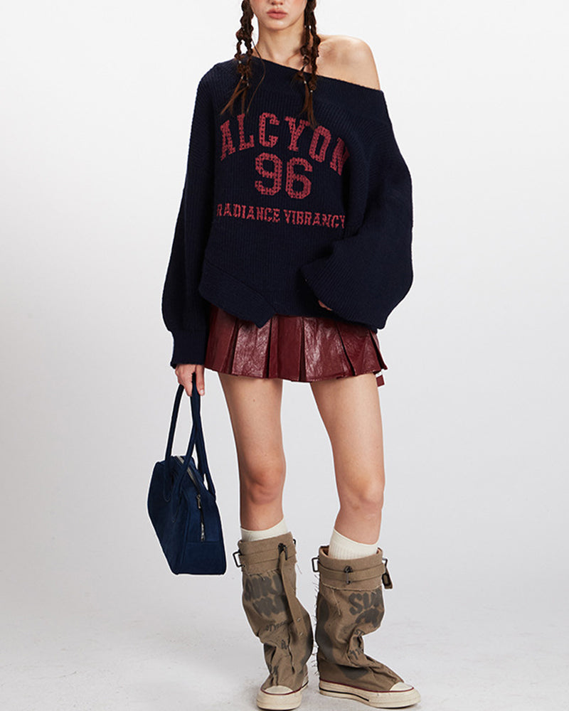 Retro short knit sweater