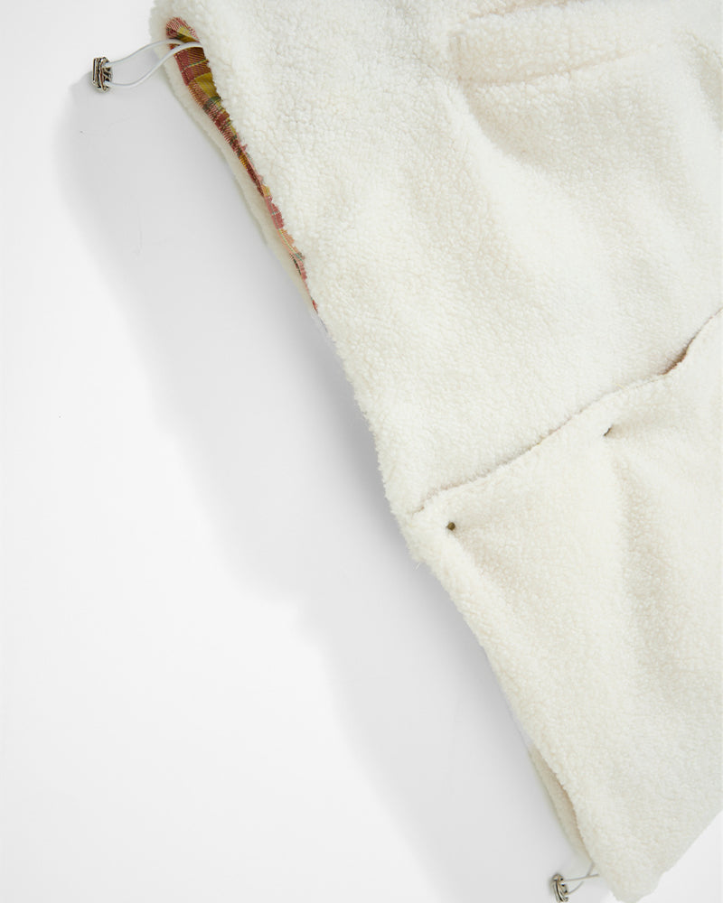 레트로 스타일 자수 레터링 두꺼운 조끼 (양면)