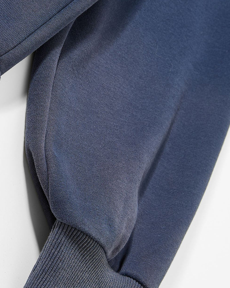 Retro collared faux two-piece sweatshirt