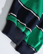 Color-blocked faux two-piece long-sleeved sports top