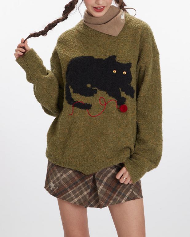 Cute cat casual sweater