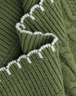 Contrast color crew neck sweater