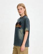 復古做舊水洗短袖