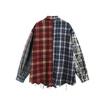 復古寬鬆格子長袖襯衫