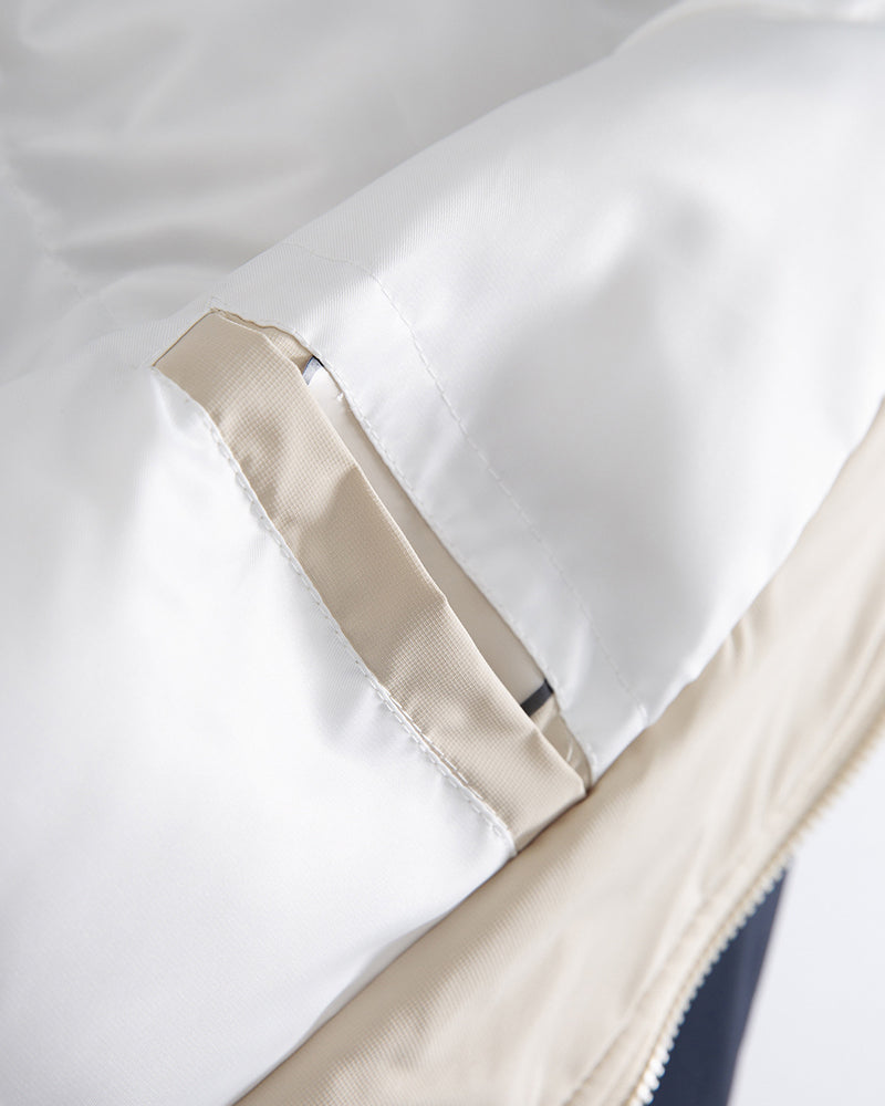 Color-blocked cotton-padded jacket