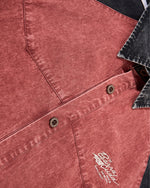 做舊拼接短袖襯衫