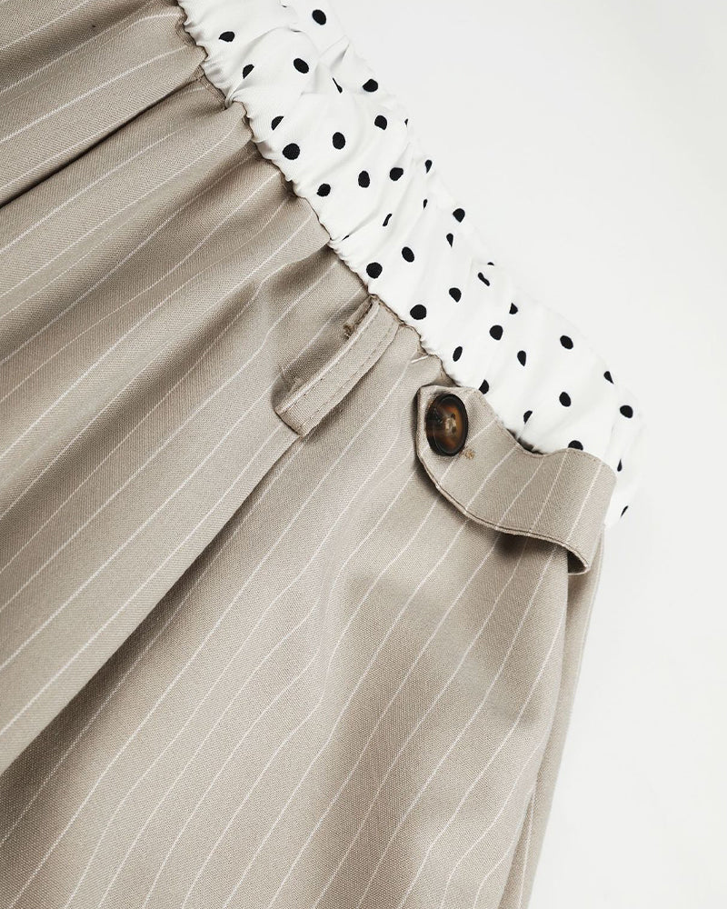 Patchwork waistband casual trousers