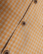 Embroidered plaid long-sleeved shirt