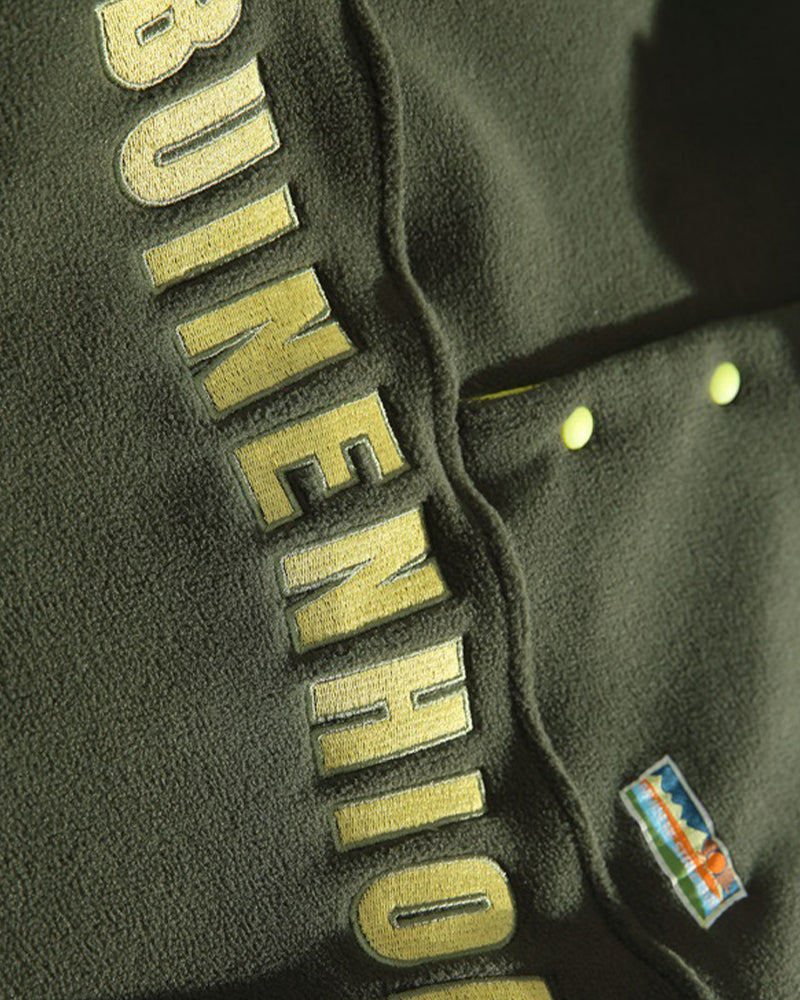 Casual stand-up collar fleece-lined sweatshirt