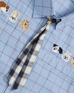 復古格紋短袖襯衫