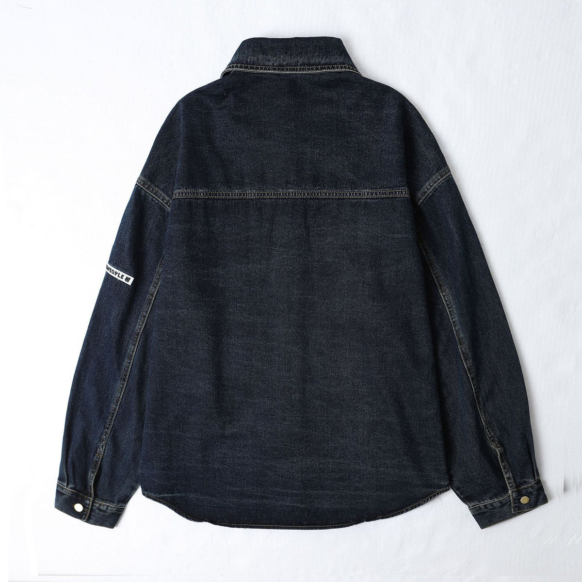 Retro simple denim long sleeve shirt