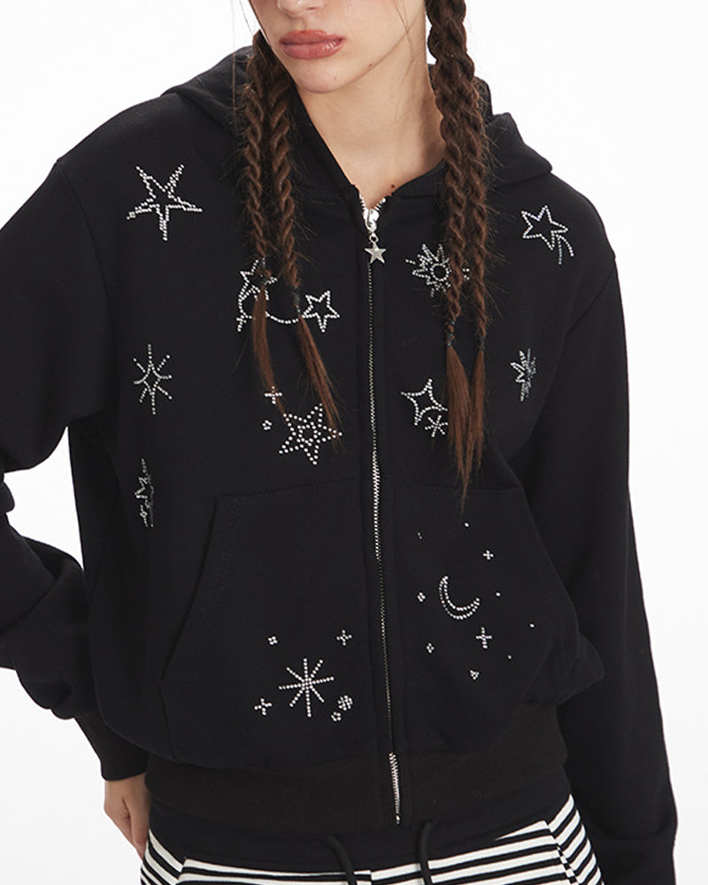 燙鉆連帽衛衣外套