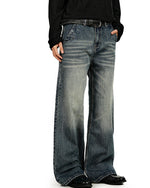 디스트레스드 스트레이트 레그 팬츠