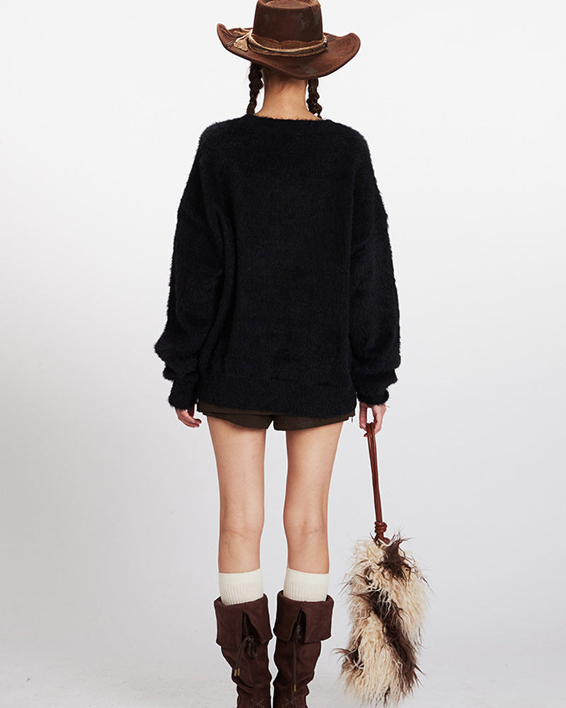 크루넥 풀오버 스웨터