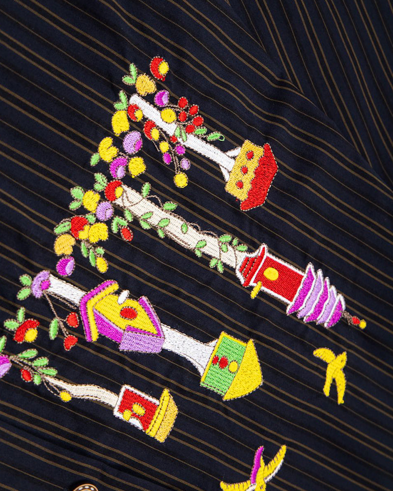 彩色花卉短袖襯衫