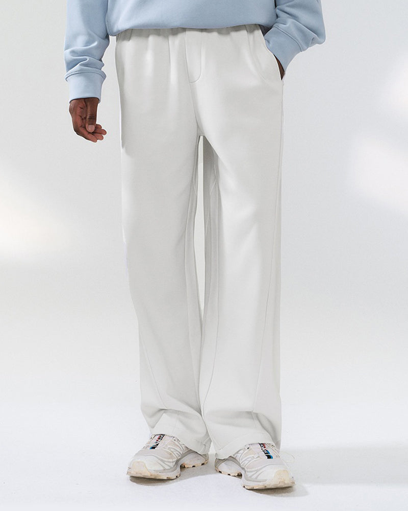 Solid color casual straight leg pants