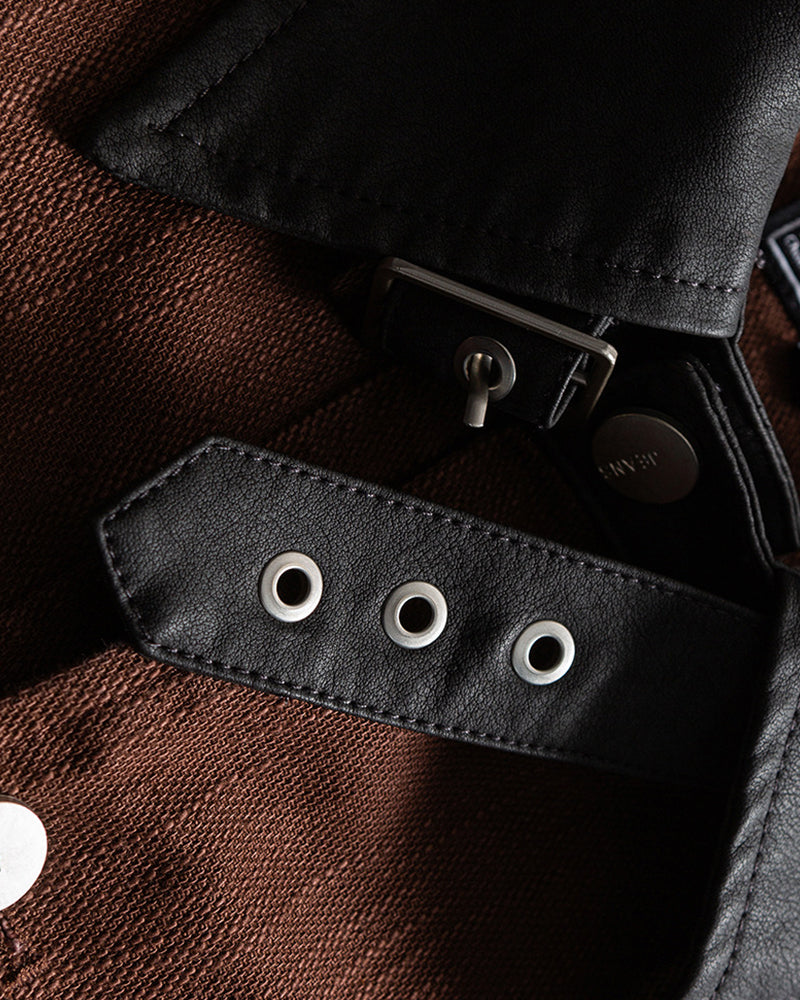 Patchwork lapel coat