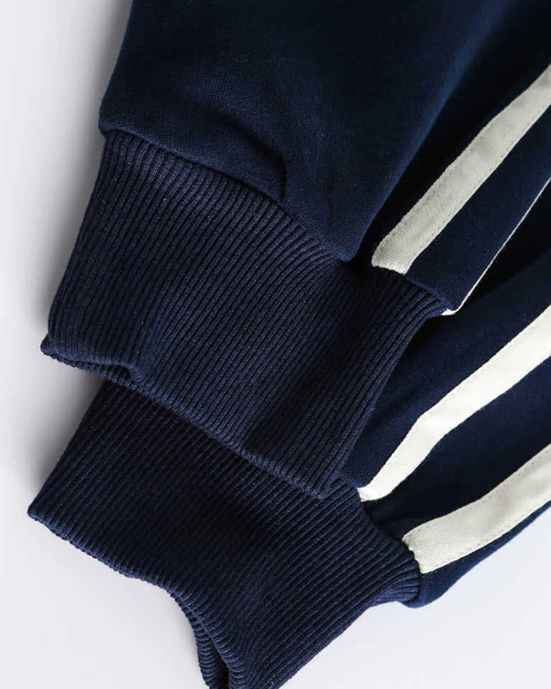 Color-blocked collared sweatshirt