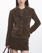Retro woolen short jacket (women)