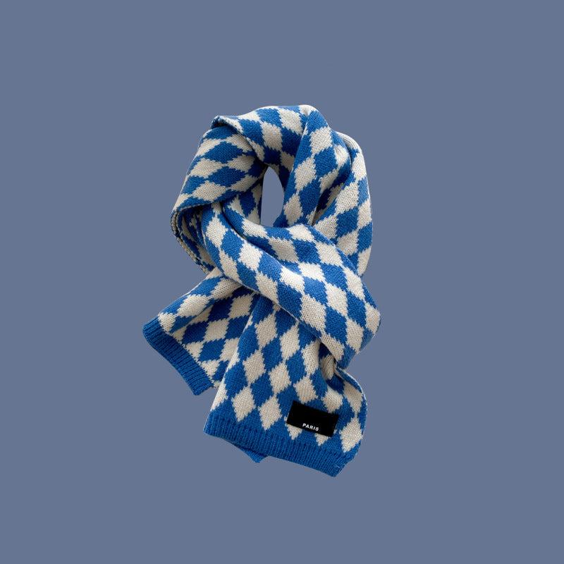 Blue warm thickened scarf