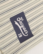 復古豎條紋短袖襯衫