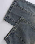 Distressed ripped couple trousers