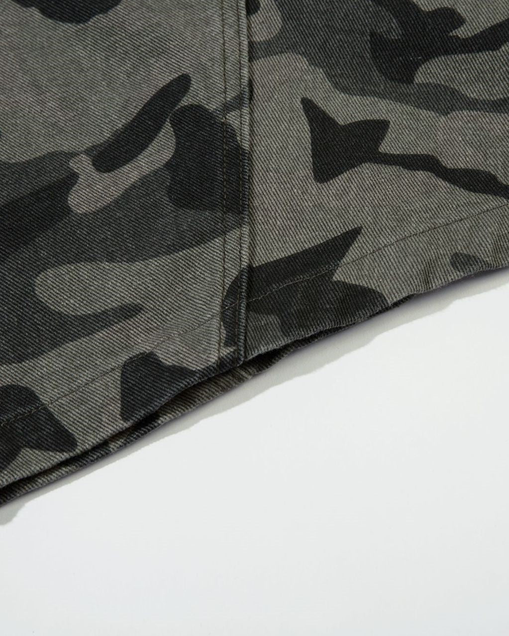 Vintage washed camouflage shorts