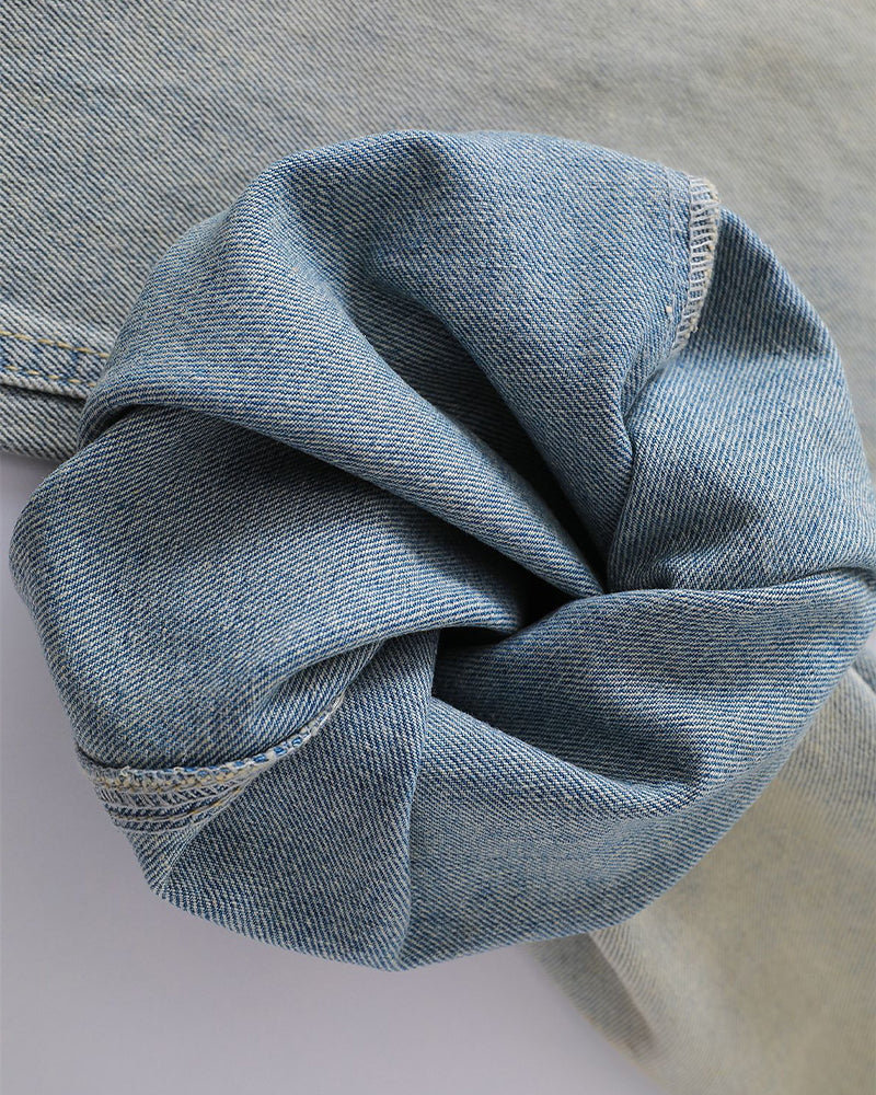 Washed straight jeans