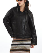 Retro lamb wool padded jacket